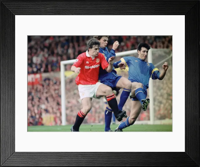 Framed Print : English Premier League Match at Old Trafford. Manchester United 0 v Wimbledon 1