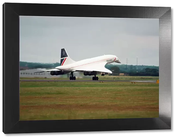 British Airways Concorde G-BOAF seen here touching down on runway 07  /  25 at Newcastle