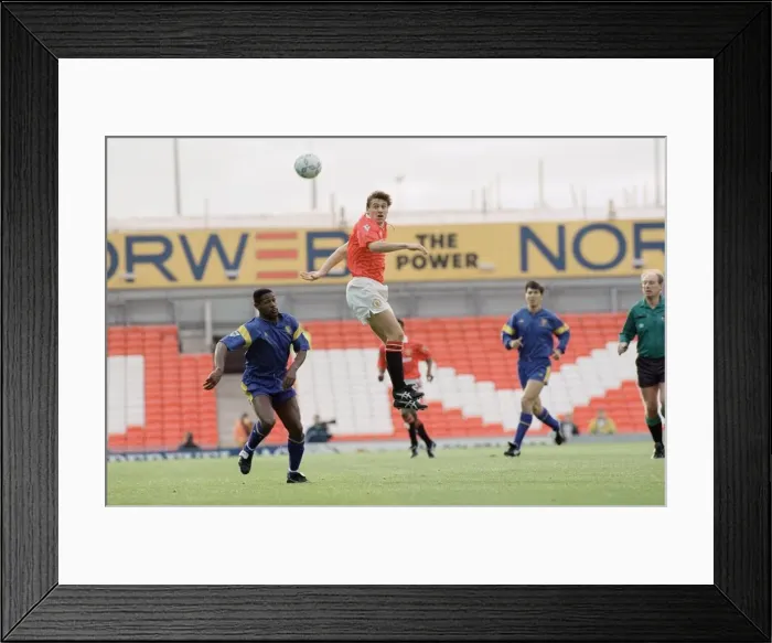 Framed Print : English Premier League Match at Old Trafford. Manchester United 0 v Wimbledon 1 Framed Print : English Premier League Match at Old Trafford. Manchester United 0 v Wimbledon 1