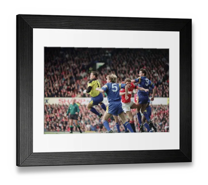 Framed Print : English Premier League Match at Old Trafford. Manchester United 0 v Wimbledon 1