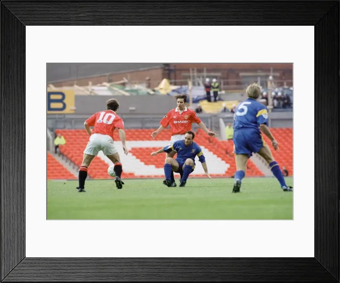 Framed Print : English Premier League Match at Old Trafford. Manchester United 0 v Wimbledon 1 Framed Print : English Premier League Match at Old Trafford. Manchester United 0 v Wimbledon 1