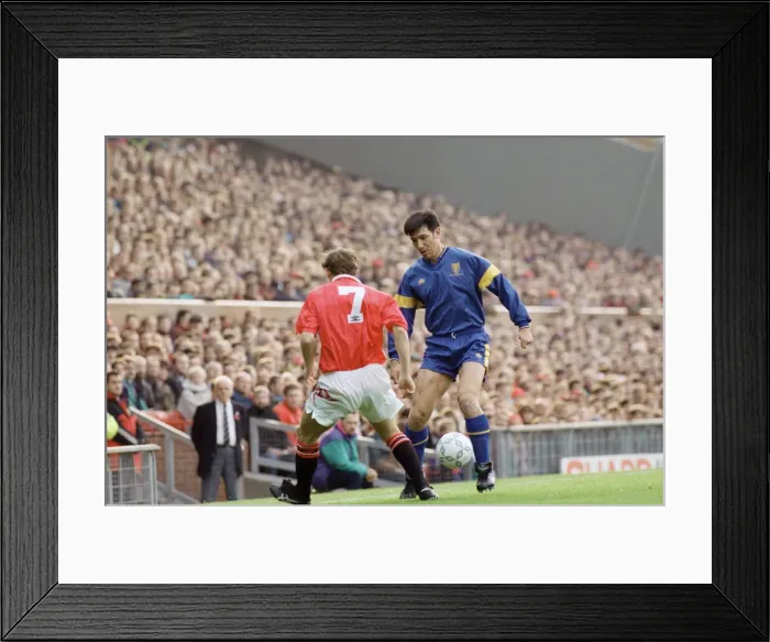 Framed Print : English Premier League Match at Old Trafford. Manchester United 0 v Wimbledon 1 Framed Print : English Premier League Match at Old Trafford. Manchester United 0 v Wimbledon 1