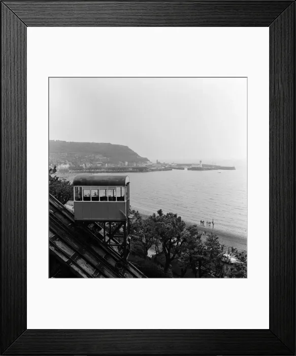 Framed Print : A cliff railway at Scarborough, North Yorkshire. May 1964 Framed Print : A cliff railway at Scarborough, North Yorkshire. May 1964