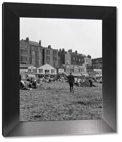 Beach scene at Scarborough, North Yorkshire. May 1964