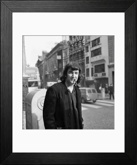 Framed Print : American singer P. J. Proby pictured outside the law courts after his visit to the high Framed Print : American singer P. J. Proby pictured outside the law courts after his visit to the high