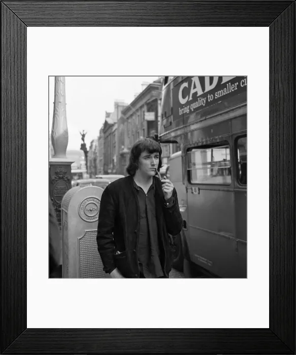 Framed Print : American singer P. J. Proby pictured outside the law courts after his visit to the high Framed Print : American singer P. J. Proby pictured outside the law courts after his visit to the high