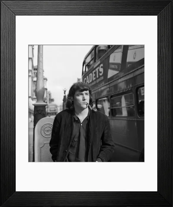 Framed Print : American singer P. J. Proby pictured outside the law courts after his visit to the high Framed Print : American singer P. J. Proby pictured outside the law courts after his visit to the high