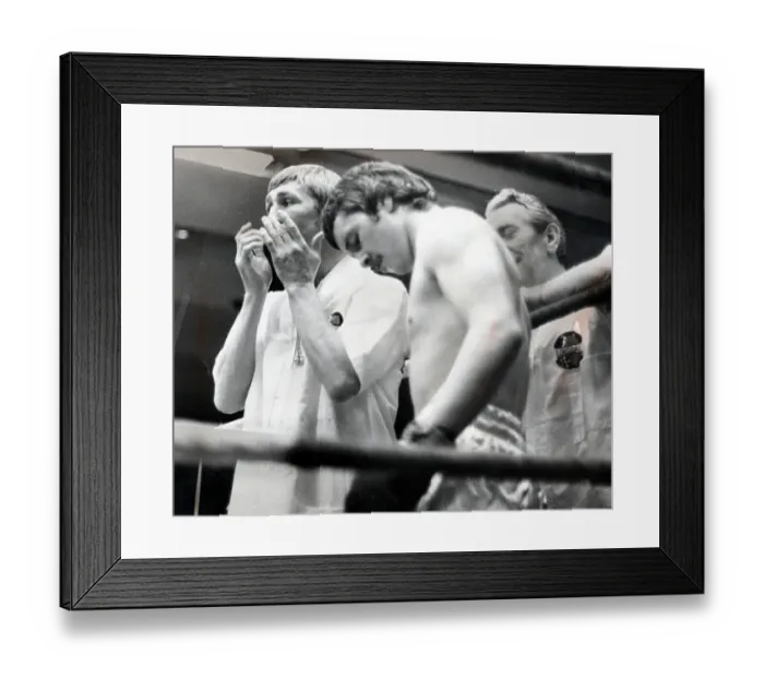 Framed Print : Alan Buchanan boxer 11th June 1973 fighting St Andrews boxing club lost