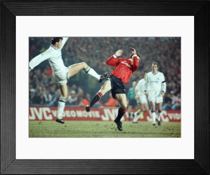 Framed Print : Leeds United 0 - 0 Manchester United, Premier League match at Elland Road. Eric Cantona Framed Print : Leeds United 0 - 0 Manchester United, Premier League match at Elland Road. Eric Cantona