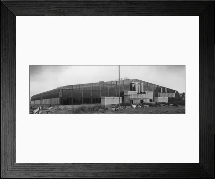 Framed Print : Exterior of the nearly completed Suncentre at Rhyl Europes first indoor surfing pool