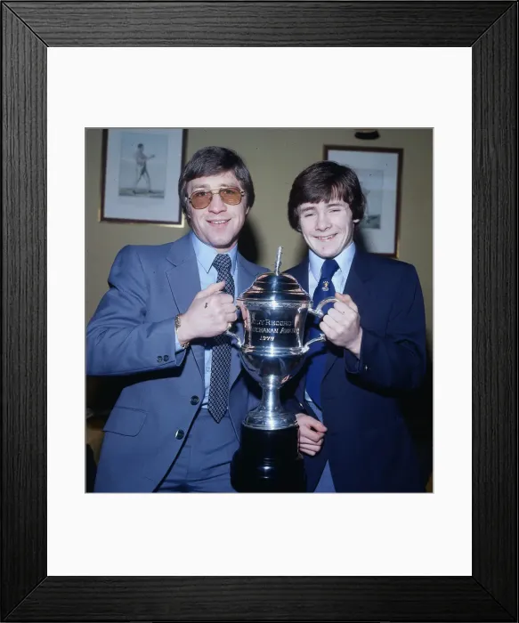 Framed Print : Ken Buchanan boxer 1980 Holding trophy cup Daily Record Buchanan Award Framed Print : Ken Buchanan boxer 1980 Holding trophy cup Daily Record Buchanan Award