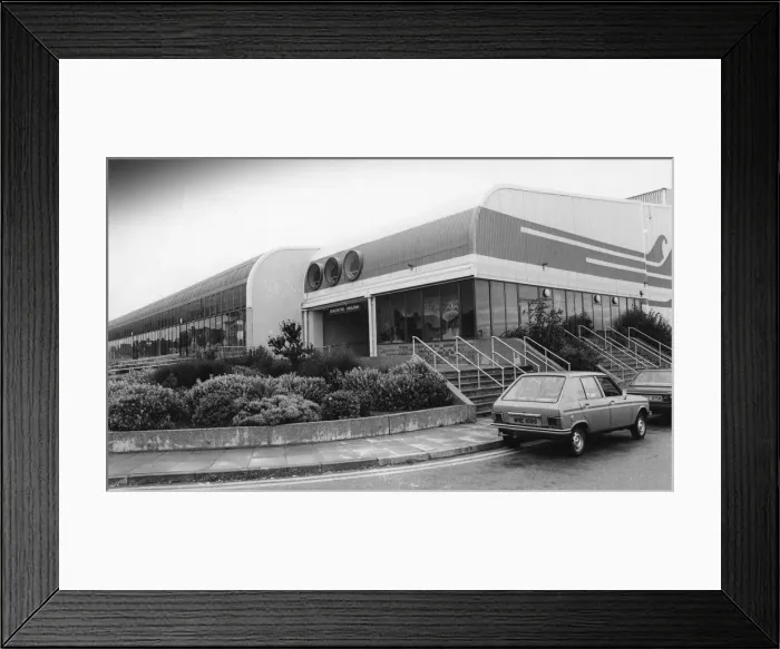Framed Print : The exterior of the Suncentre Europes first indoor surfing pool Framed Print : The exterior of the Suncentre Europes first indoor surfing pool