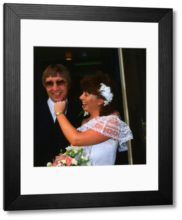 Framed Print : Ken Buchanan former boxer August 1983 Wedding day with bride wife Framed Print : Ken Buchanan former boxer August 1983 Wedding day with bride wife