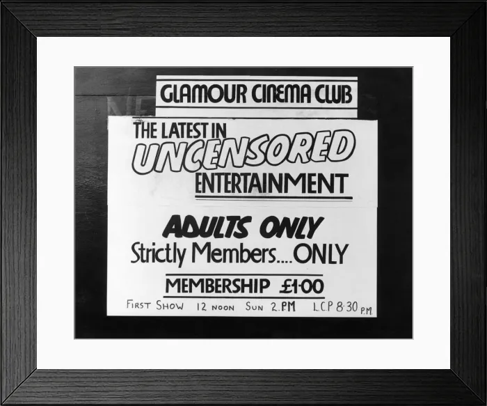 Framed Print : Glamour Cinema Club, Manchester Street, Liverpool, 18th March 1976