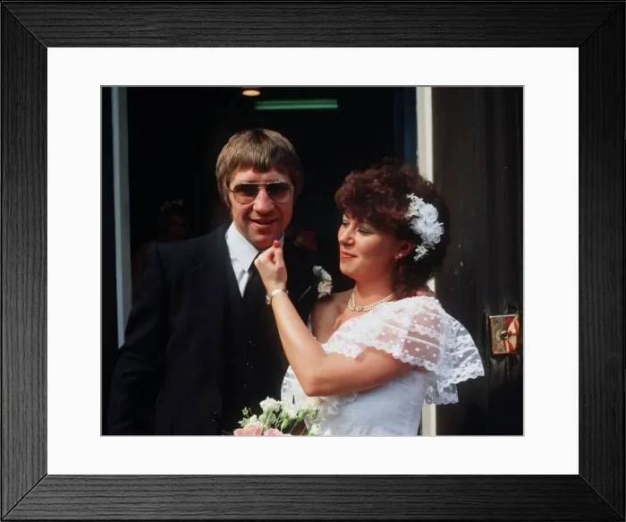Framed Print : Ken Buchanan boxer August 1983 wedding bride with fist at grooms chin Framed Print : Ken Buchanan boxer August 1983 wedding bride with fist at grooms chin