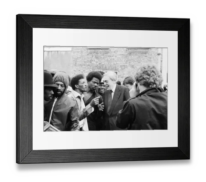 Framed Print : Lord Scarman visits Brixton, London, Wednesday 15th July 1981