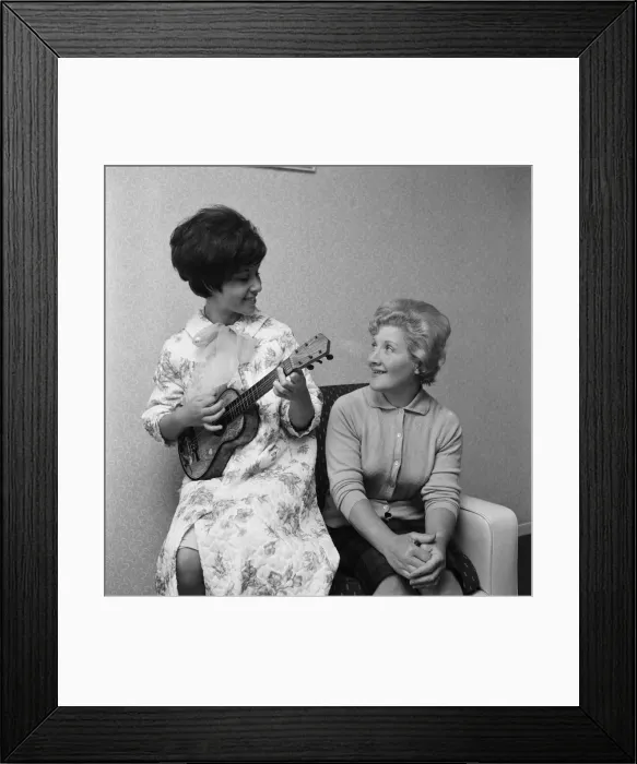 Framed Print : Singer Helen Shapiro pictured with her mother at her home. 24th May 1962 Framed Print : Singer Helen Shapiro pictured with her mother at her home. 24th May 1962