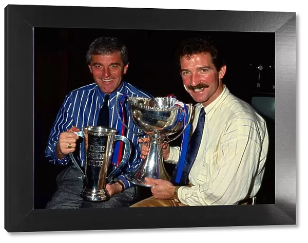Graeme Souness & Walter Smith with the League Cup Trophy and Skol Trophy in October 1987