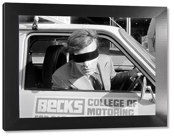 Romark - Hypnotist  /  Magician - 1977 taking driving lessons wearing a blindfold