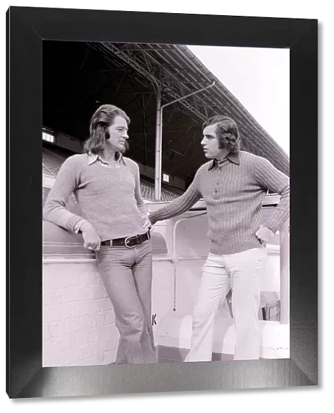 Frank Worthington Leicester and England footballer seen here with his team mate Peter