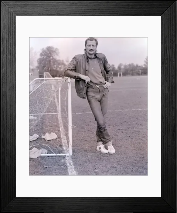 Framed Print : Frank Worthington Birmingham City striker seen here at the clubs training ground