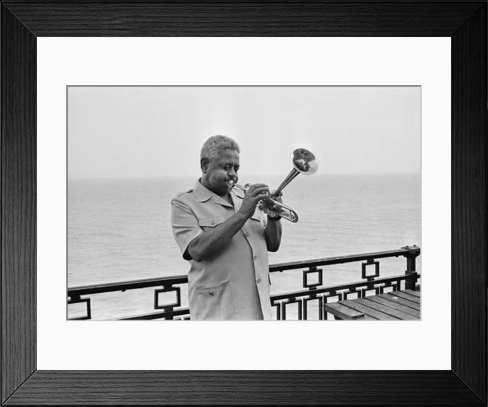 Framed Print : Dizzy Gillespie seen here on the roof of the Leas Cliff Hall, Folkestone