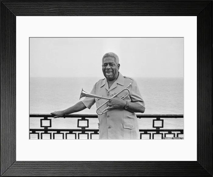 Framed Print : Dizzy Gillespie seen here on the roof of the Leas Cliff Hall, Folkestone Framed Print : Dizzy Gillespie seen here on the roof of the Leas Cliff Hall, Folkestone