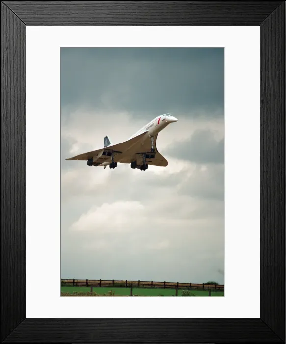 Framed Print : British Airways Concorde G-BOAF seen here on final approach to Newcastle Airport 24th Framed Print : British Airways Concorde G-BOAF seen here on final approach to Newcastle Airport 24th