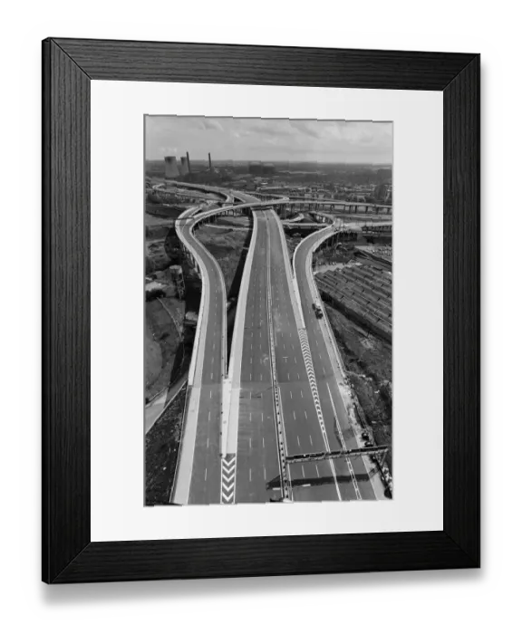 Framed Print : Aerial view of Spaghetti Junction. When it opens it will be the most complex highway Framed Print : Aerial view of Spaghetti Junction. When it opens it will be the most complex highway