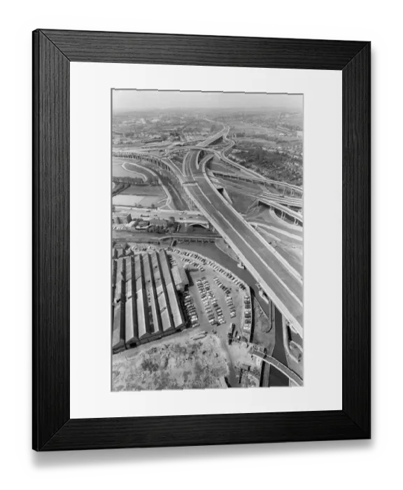 Framed Print : Aerial view of Spaghetti Junction. When it opens it will be the most complex highway