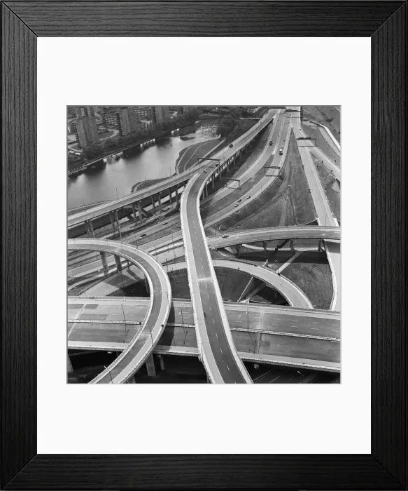 Framed Print : Aerial view of Spaghetti Junction. When it opens it will be the most complex highway