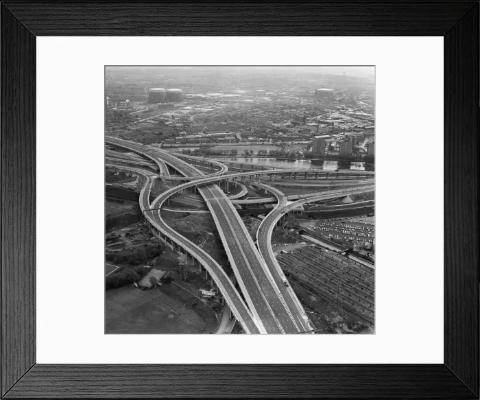 Framed Print : Aerial view of Spaghetti Junction. When it opens it will be the most complex highway Framed Print : Aerial view of Spaghetti Junction. When it opens it will be the most complex highway