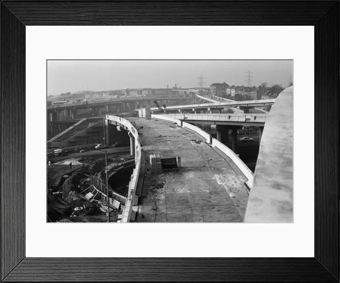 Framed Print : The M6 interchange at Gravelly Hill under construction, also known as Spaghetti Junction Framed Print : The M6 interchange at Gravelly Hill under construction, also known as Spaghetti Junction