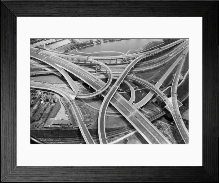 Framed Print : Aerial view of Spaghetti Junction. When it opens it will be the most complex highway