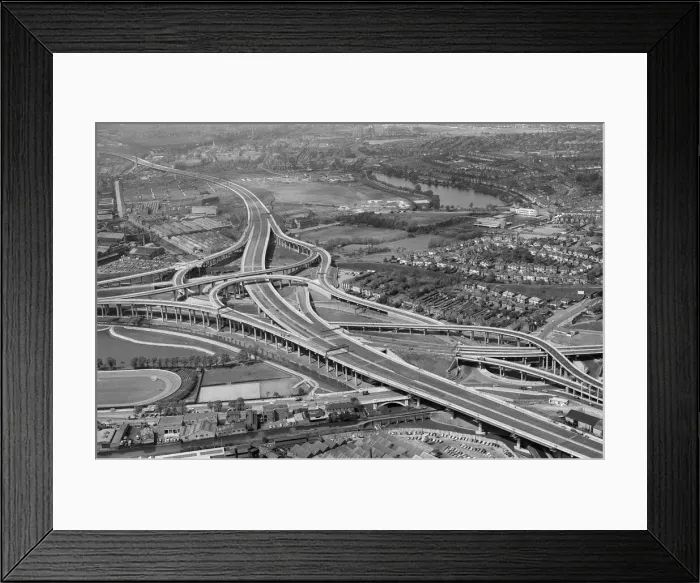 Framed Print : Aerial view of Spaghetti Junction. When it opens it will be the most complex highway Framed Print : Aerial view of Spaghetti Junction. When it opens it will be the most complex highway