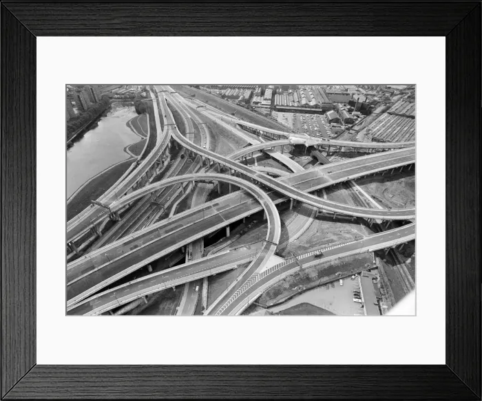 Framed Print : Aerial view of Spaghetti Junction. When it opens it will be the most complex highway Framed Print : Aerial view of Spaghetti Junction. When it opens it will be the most complex highway