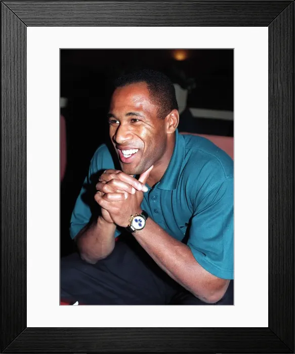 Framed Print : Footballer Les Ferdinand during his interview with Daily Mirrors Harry Harris Framed Print : Footballer Les Ferdinand during his interview with Daily Mirrors Harry Harris