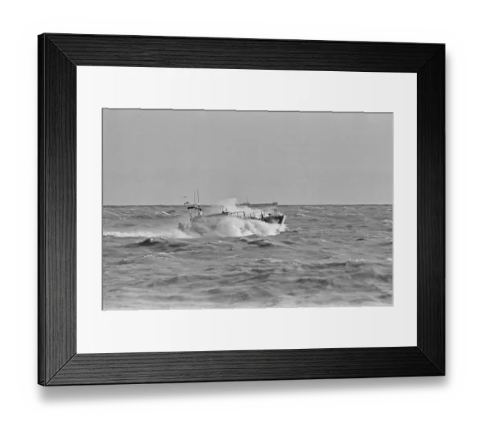 Framed Print : The R. N. L. B. Sealink Endeavour 12-002 Mersey Class Lifeboat seen here being put through