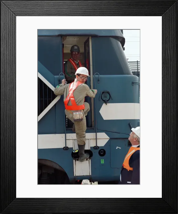 Framed Print : The first Eurostar test train hauled through the Channel Tunnel from France to Britain