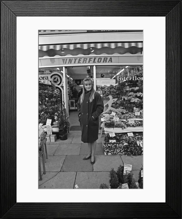 Framed Print : Actress Carol Royle seen here at Modern Floral Services, 376 Cheriton Road, Folkestone Framed Print : Actress Carol Royle seen here at Modern Floral Services, 376 Cheriton Road, Folkestone