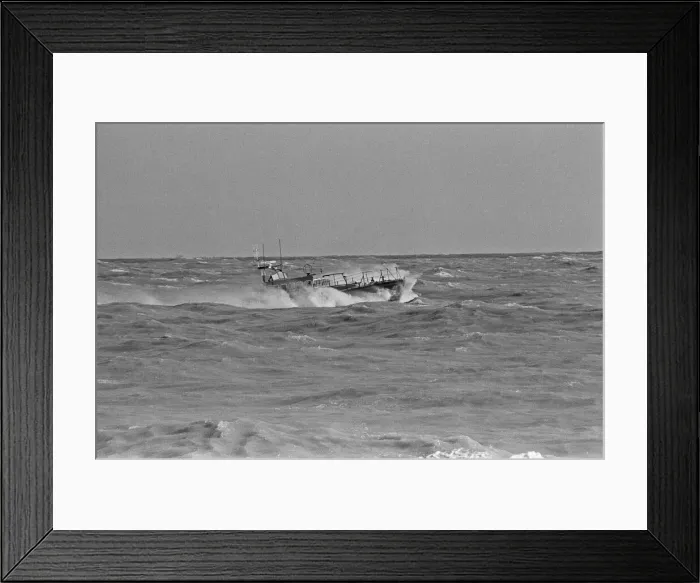 Framed Print : The R. N. L. B. Sealink Endeavour 12-002 Mersey Class Lifeboat seen here being put through Framed Print : The R. N. L. B. Sealink Endeavour 12-002 Mersey Class Lifeboat seen here being put through