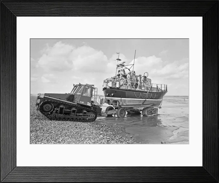 Framed Print : The R. N. L. B. Sealink Endeavour 12-002 Mersey Class Lifeboat seen here being put through Framed Print : The R. N. L. B. Sealink Endeavour 12-002 Mersey Class Lifeboat seen here being put through