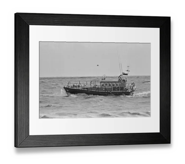 Framed Print : The R. N. L. B. Sealink Endeavour 12-002 Mersey Class Lifeboat seen here being put through Framed Print : The R. N. L. B. Sealink Endeavour 12-002 Mersey Class Lifeboat seen here being put through