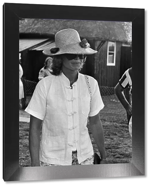 Davina Sheffield watches the polo at Taunton, Somerset. 10th September 1976