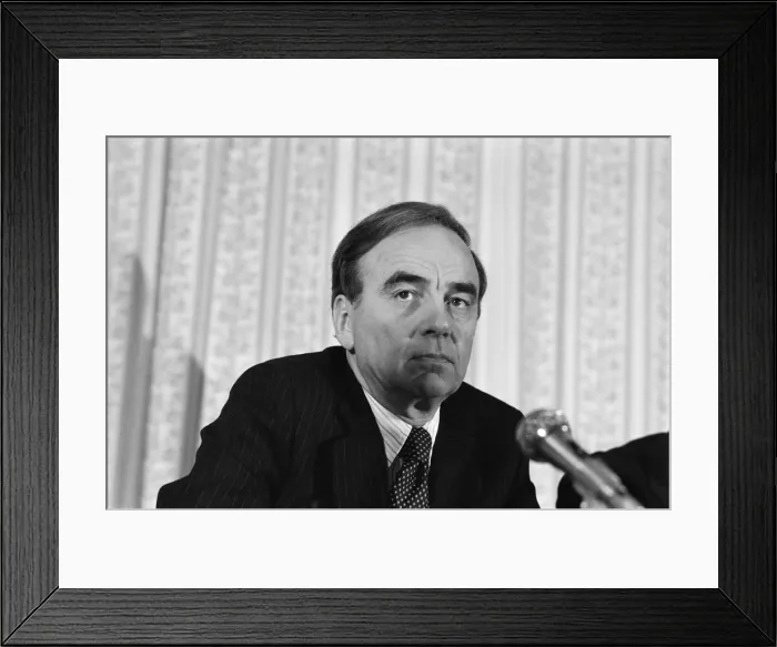 Framed Print : Rupert Murdoch buys The Times newspaper. Pictured at a press conference on the future of