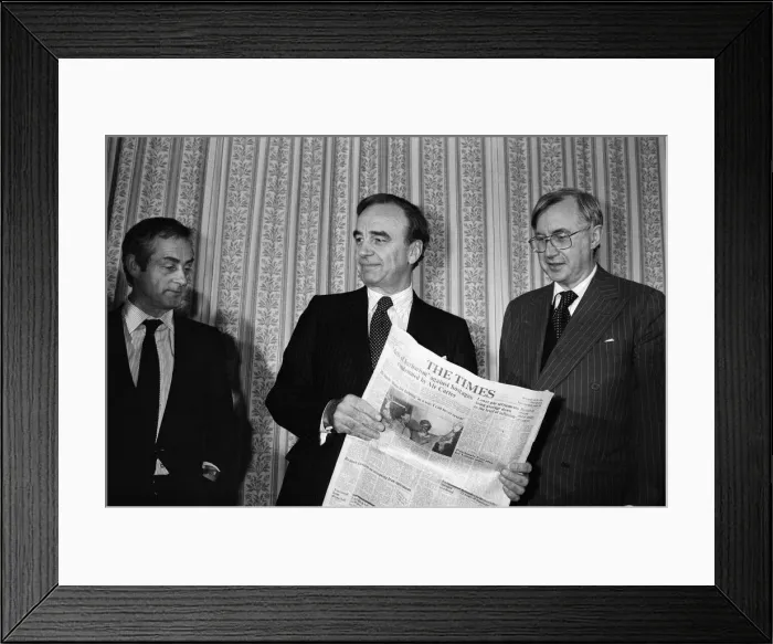 Framed Print : Rupert Murdoch buys The Times newspaper. Pictured at a press conference on the future of