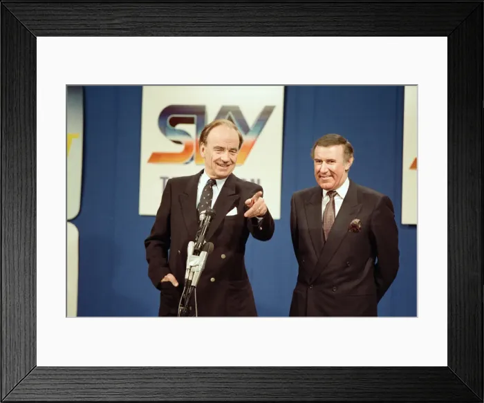 Framed Print : The launch of Sky TV. Andrew Neil and Rupert Murdoch. 5th February 1989 Framed Print : The launch of Sky TV. Andrew Neil and Rupert Murdoch. 5th February 1989