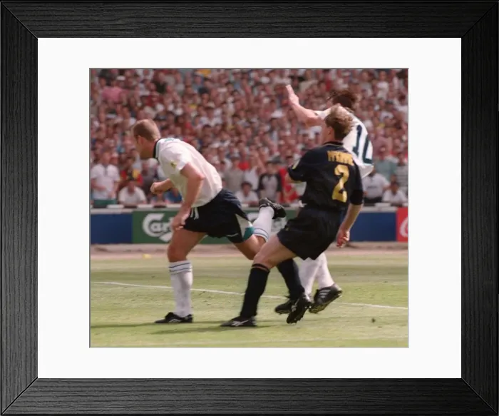 Framed Print : ALAN SHEARER SCORES HIS GOAL FOR ENGLAND AGAINST SCOTLAND IN THEIR EURO 96 MATCH