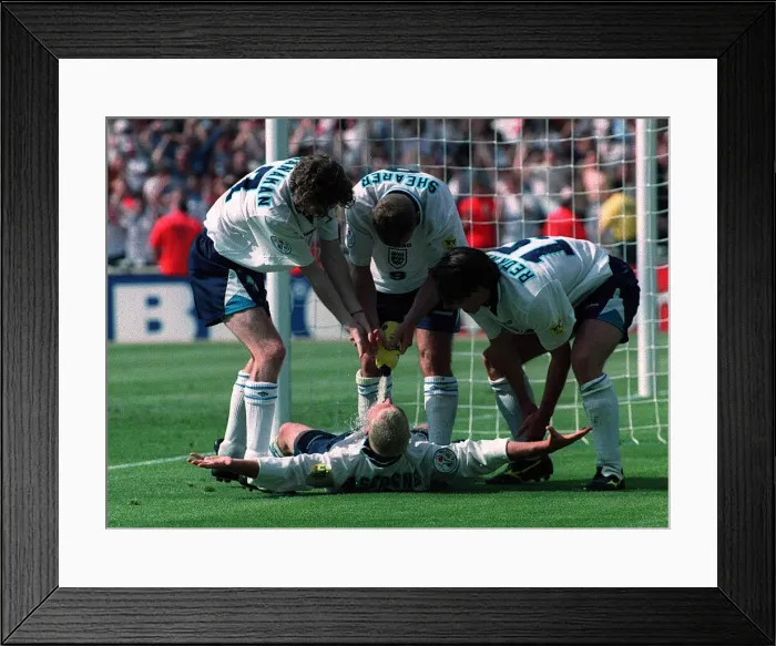 Framed Print : England v Scotland European Championships group match at Wembley Stadium 15th June 1996