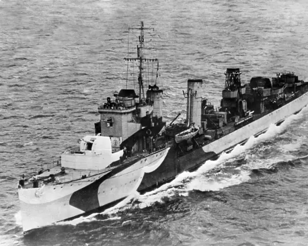 HMS Wallace a Shakespeare Class Flotilla Leader escort seen here in 1942 shortly after